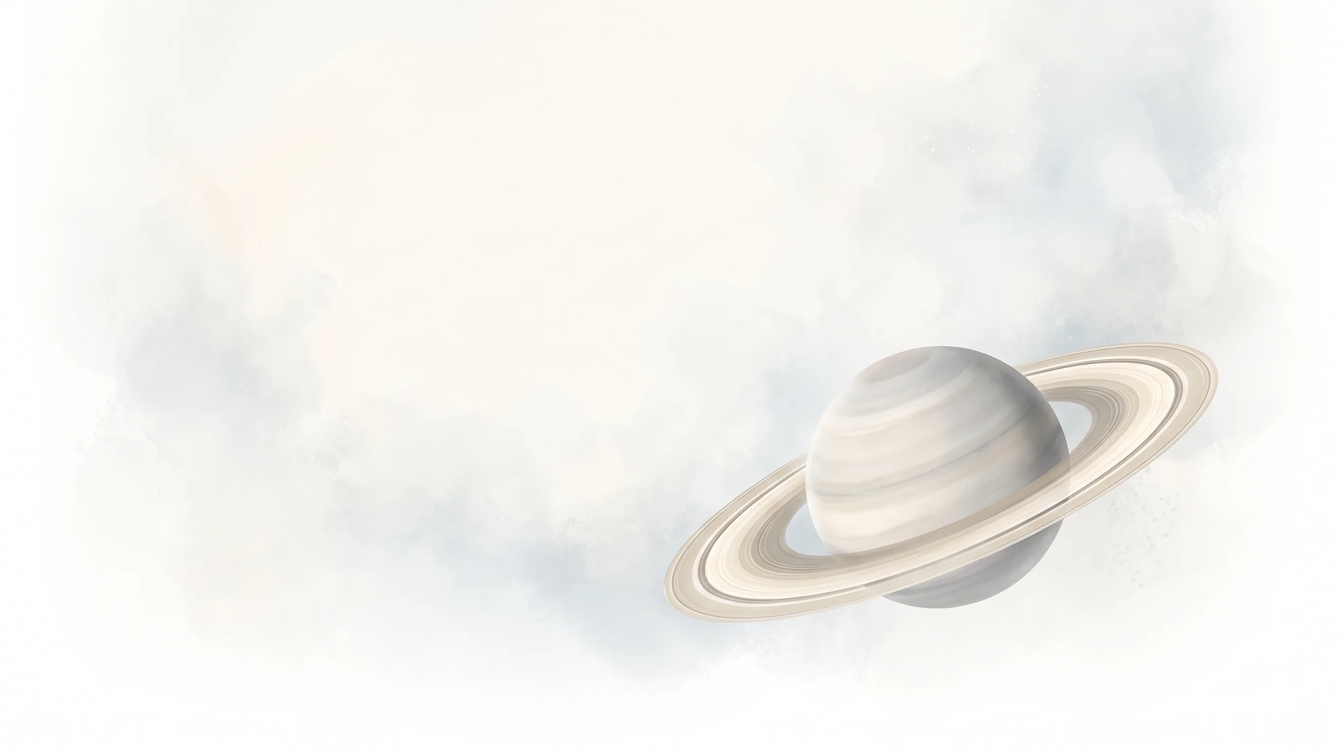 Soft light mist with a clearer Saturn silhouette for the calculator hero